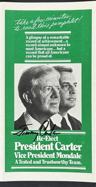 Jimmy Carter Signed Re-Election Campaign Brochure w/ Rare Full Name Autograph! (JSA)