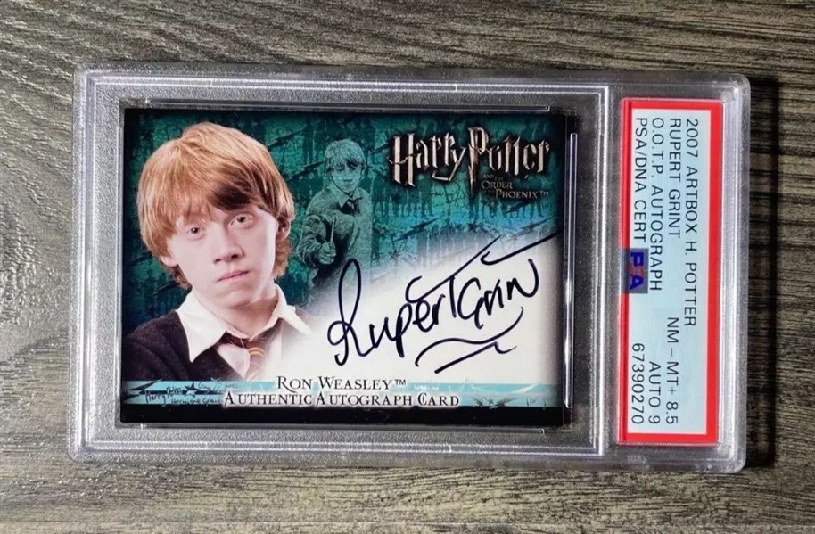 Harry Potter: Rupert Grint Signed 2007 Artbox O.O.T.P Trading Card w/ Mint 9 Auto! (PSA/DNA Encapsulated)
