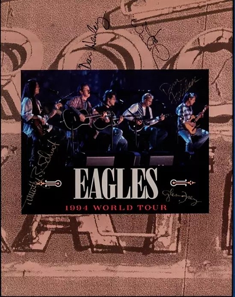 The Eagles: Band Signed 1994 World Tour Program w/ Henley, Frey, Walsh, Felder & Schmit (Beckett/BAS)