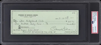 President Barack Obama Signed 1998 Bank Check to Pastor Jeremiah Wright w/ Auto Gem Mint 10! (PSA/DNA Encapsulated)