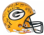 Packers 1996 Super Bowl Champions Team Signed Full Size Proline Helmet w/ Favre, White & More! (17 Sigs)(JSA)