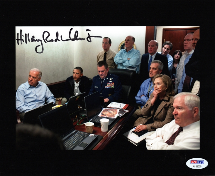 Hillary Clinton Signed 8x10 "White House Situation Room" Photo (PSA/DNA)