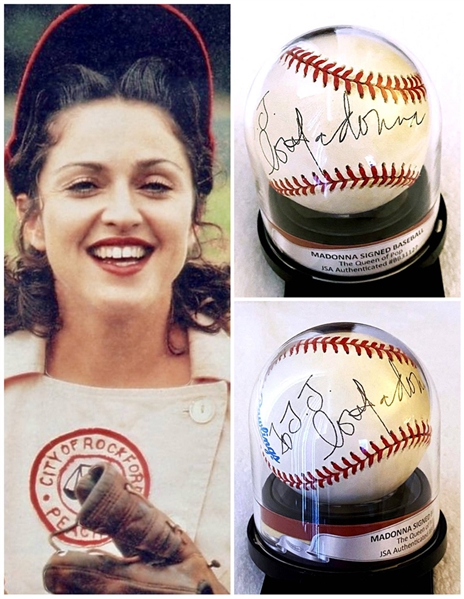 RARE Madonna Signed Baseball in Black Ballpoint! (JSA)
