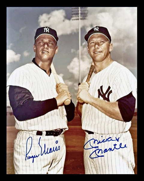 NY Yankees Mickey Mantle & Roger Maris Dual Signed 8x10 Photo (JSA )