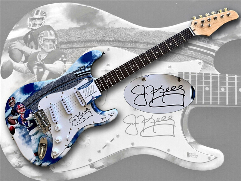 Buffalo Bills QB JIM KELLY Signed Guitar w/ Custom Wrapped Artwork! (Beckett/BAS) 