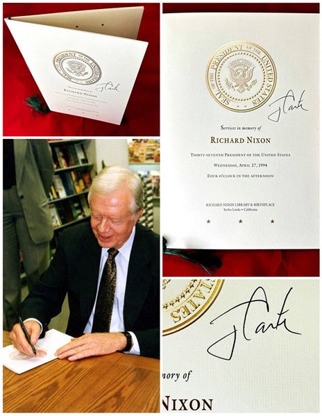 President Jimmy Carter Signed Richard Nixon Funeral Program w/ Signing Photo! (Third Party Guaranteed)