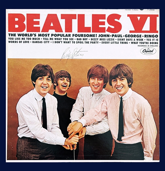 Beatles: Ringo Starr Signed Full Signature on Beatles VI Album Cover (PSA/DNA)