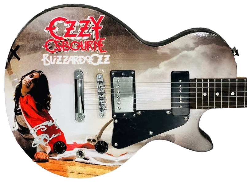 Ozzy Osbourne Signed Custom "Blizzard of Ozz" Graphic Guitar (Beckett/BAS LOA)