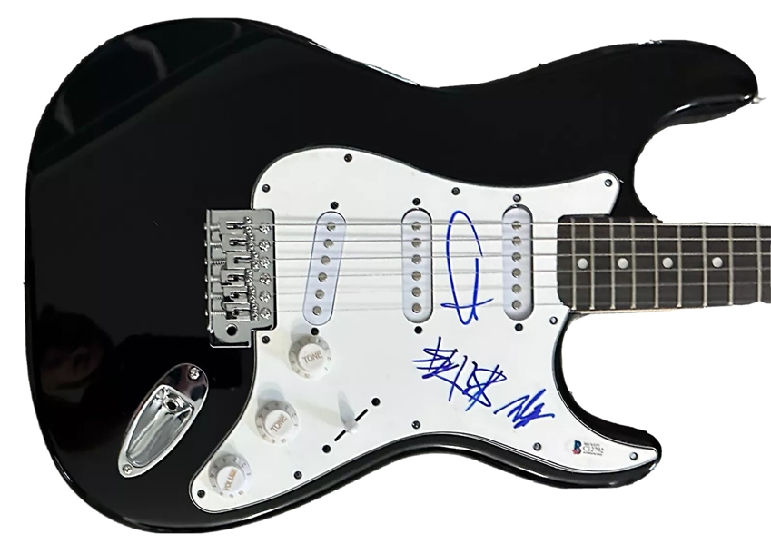 Blink-182 Group Signed Strat Style Guitar (Beckett/BAS)