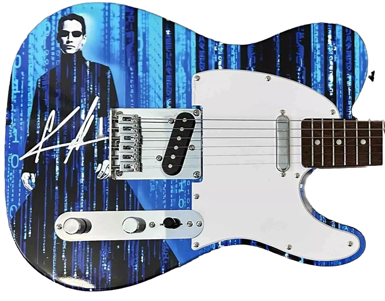 Keanu Reeves Signed Custom Graphic Matrix Guitar (Beckett/BAS LOA)