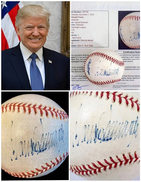 Donald Trump Signed Official ML Baseball w/Full Name (JSA )