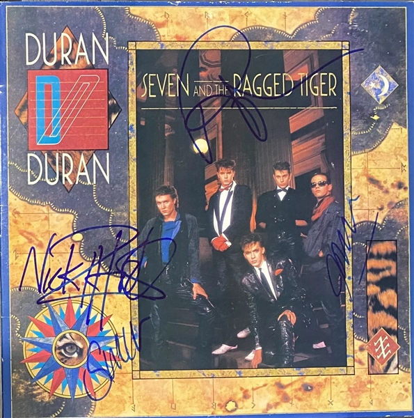 Duran Duran Group Signed "Seven and the Ragged Tiger" Album Cover (4 Sigs)(Beckett/BAS LOA)