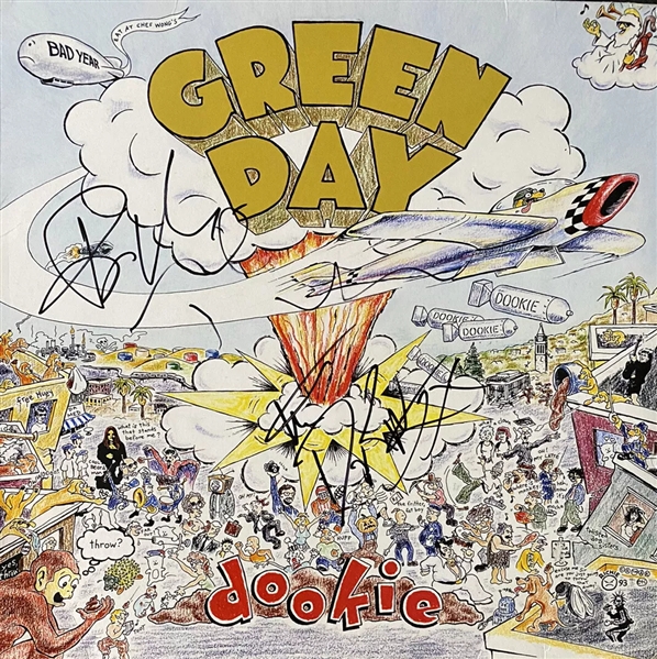 Green Day Group Signed "Dookie" Album Cover w/ Vinyl (Beckett/BAS LOA)