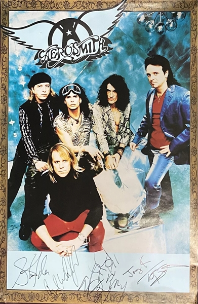 Aerosmith: Group Signed 11" x 17" Mini Poster (5 Sigs)(Beckett/BAS LOA)