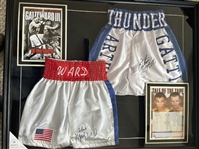Arturo Gatti & Micky Ward Signed Boxing Shorts in Framed Display (Third Party Guaranteed)