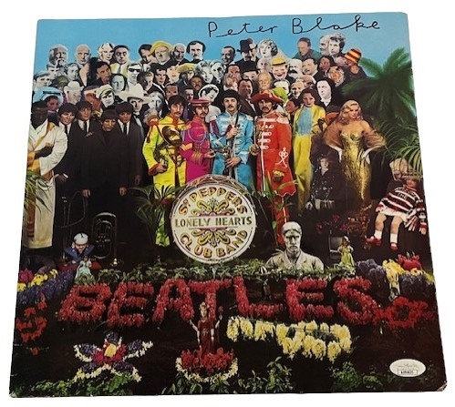 Beatles: Album Designer Peter Blake Signed Sgt. Peppers Album Cover (JSA)