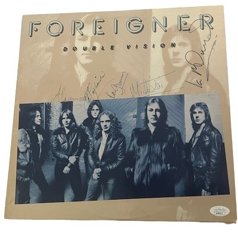 Foreigner: Group Signed “Double Vision” Record Album (5 Sigs)(JSA)