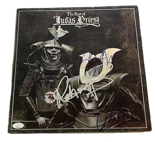 Judas Priest Group Signed "Best Of" Album Cover (4 Sigs)(JSA)