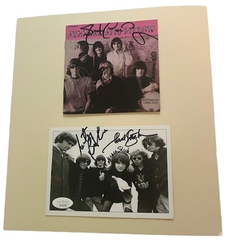 Jefferson Airplane Group Signed Display (5 Sigs)(JSA)(Third Party Guaranteed)