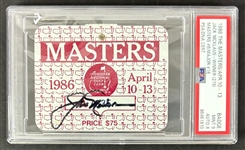 Jack Nicklaus Signed 1986 Masters Spectators Badge w/ NM-MT 8 Auto & Final Winning Year! (PSA/DNA Encapsulated Mint 9)