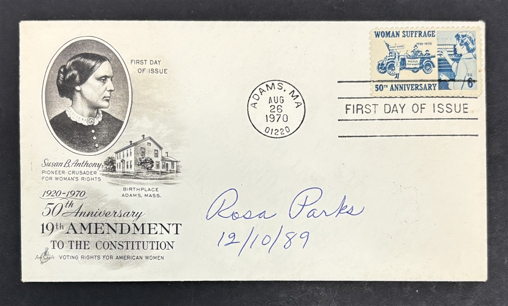 Rosa Parks Signed Voting Rights for American Women First Day Cover (Third Party Guaranteed)