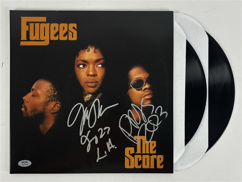 Fugees: Lauren Hill & Pras Signed "The Score" Album Cover w/ Vinyl (PSA/DNA)