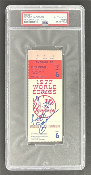Reggie Jackson Signed 1977 W.S. Ticket from Historic 3 HR Game! (PSA/DNA Encapsulated)