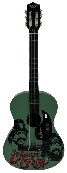 Cheech & Chong Signed Custom Graphic Acoustic Guitar (JSA)