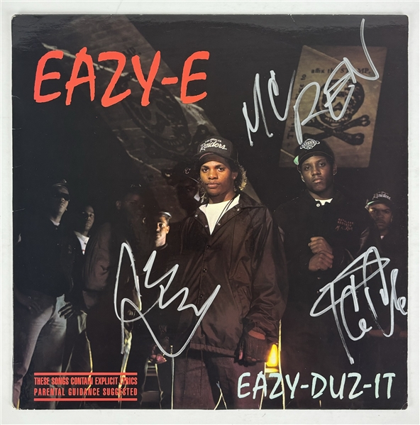  Ice Cube, DJ Yella & MC Ren Signed Eazy-E Album Cover (Beckett/BAS LOA)