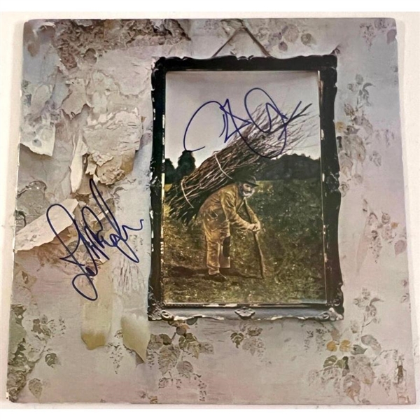 Led Zeppelin: Plant & Jones In-Person Signed "Zeppelin IV" Album (Beckett/BAS) (John Brennan Collection) 