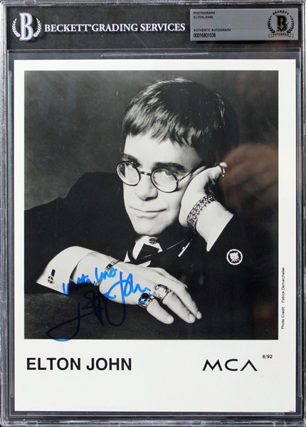 Elton John Signed 8" x 10" Promo Photo (Beckett/BAS Encapsulated)