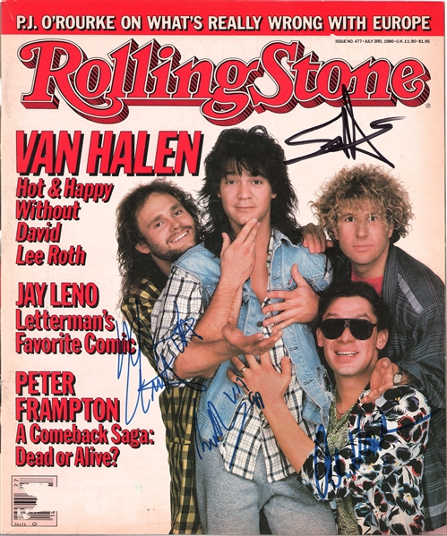 Van Halen Group Signed July 1986 Rolling Stone Magazine (Beckett/BAS LOA)