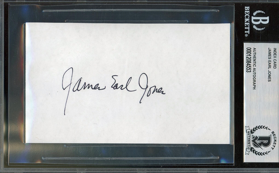 Star Wars: James Earl Jones Signed 3" x 5" Index (Beckett/BAS Encapsulated)