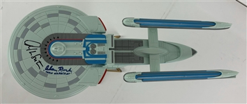 Star Trek: William Shatner & Alan Ruck Signed USS Enterprise Figurine (Beckett/BAS)