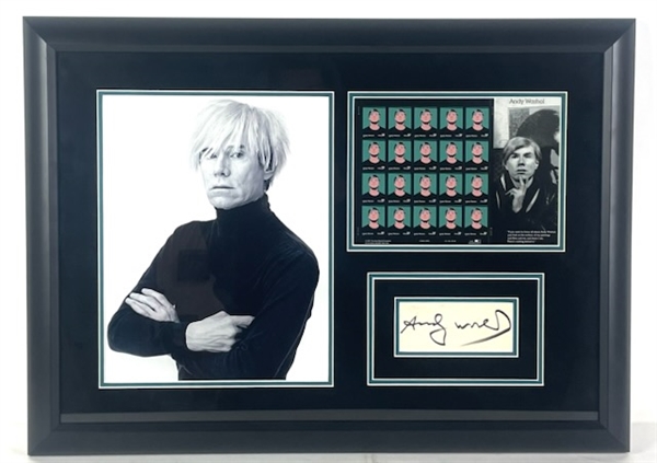 Andy Warhol Signed Cut in Custom Framed Display (Beckett/BAS)