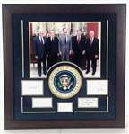 US Presidents Custom Framed Display - 5/Sigs including Reagan Bush, Carter, Nixon & Ford (JSA)