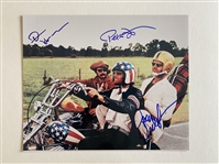 Easy Rider: Jack Nicholson, Peter Fonda & Dennis Hopper Signed 11" x 14" Photo (JSA LOA)(Ulrich Collection)
