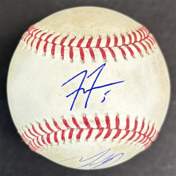 Freddie Freeman & Mookie Betts Game Used & Signed OML Baseball :: Used 7-25-2023 TOR vs. LAD :: Ball Pitched to Freeman & Betts! (PSA/DNA & MLB Hologram)