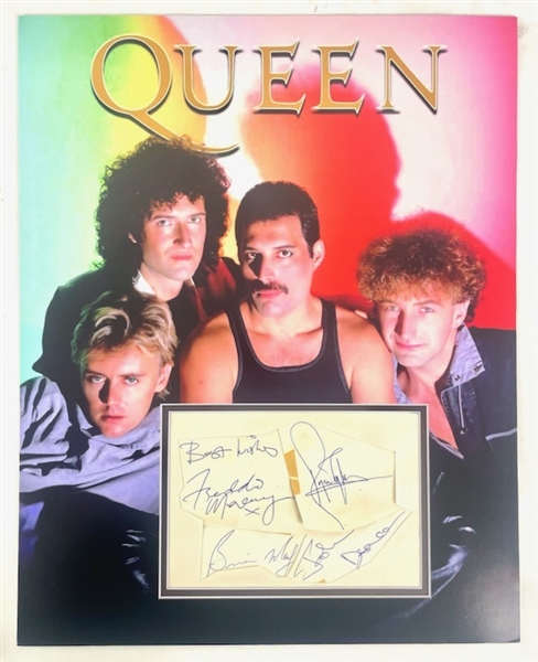 Queen Custom Matted Display with 4/Signatures (Beckett/BAS)