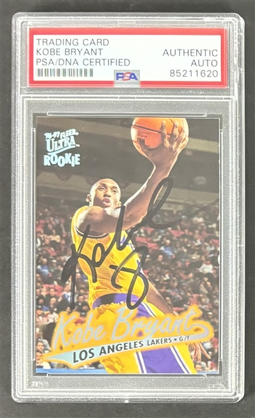 Kobe Bryant Signed 1997-1997 Fleer Ultra #52 Rookie Card (PSA/DNA Encapsulated)