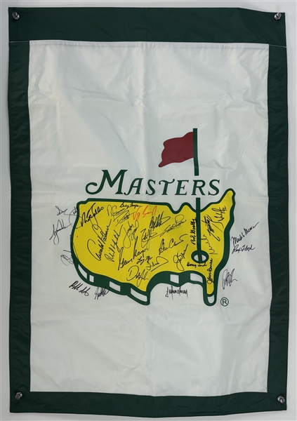 Masters Winners Multi Signed Masters House Pin Flag (32 Sigs)(PSA/DNA LOA)