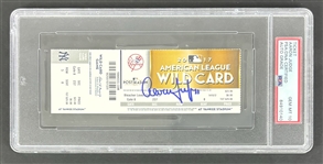 Aaron Judge Signed First Postseason 2017 Game Ticket w/ Gem Mint 10 Auto! (PSA/DNA Encapsulated)
