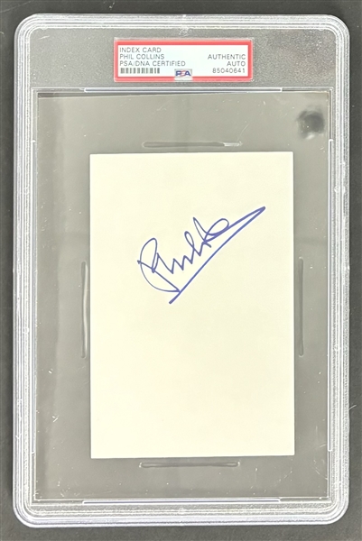 Phil Collins Signed 4" x 6" Index Card (PSA/DNA Encapsulated)