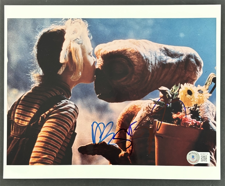 E.T.: Drew Barrymore & Steven Spielberg Signed 8" x 10" Photo (Beckett/BAS LOA)