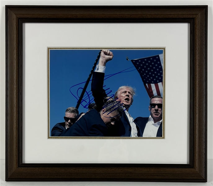 President Donald Trump Signed Iconic "Fist Pump" Assassination Attempt Photograph - Only One Known to Exist! (Beckett/BAS LOA) (Beckett/BAS LOA)