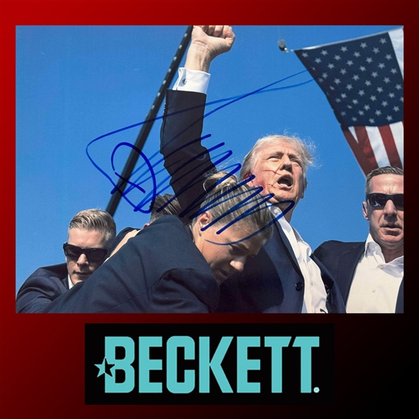 President Donald Trump Signed Iconic "Fist Pump" Assassination Attempt Photograph - Only One Known to Exist! (Beckett/BAS LOA) (Beckett/BAS LOA)