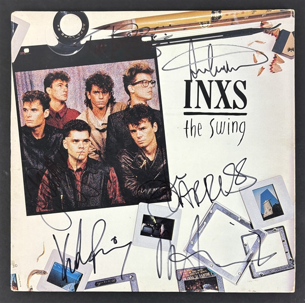 INXS Group Signed "The Swing" Album Cover (6 Sigs)(Third Party Guaranteed)