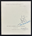 Neil Armstrong Signed Lindberg Award Dinner Program - First Recipient! (3 Sigs)(Beckett/BAS LOA)