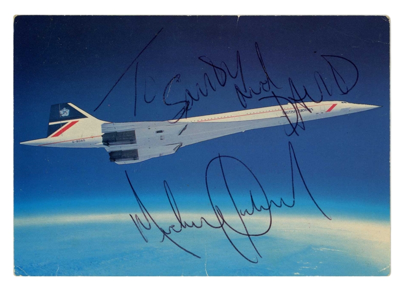 Michael Jackson 1980s Signed British Airways Concorde Postcard (Tracks LTD)(Beckett/BAS LOA)