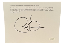 President Barack Obama Signed White House Correspondence Dinner Letter w/ Trump Quote (JSA)
